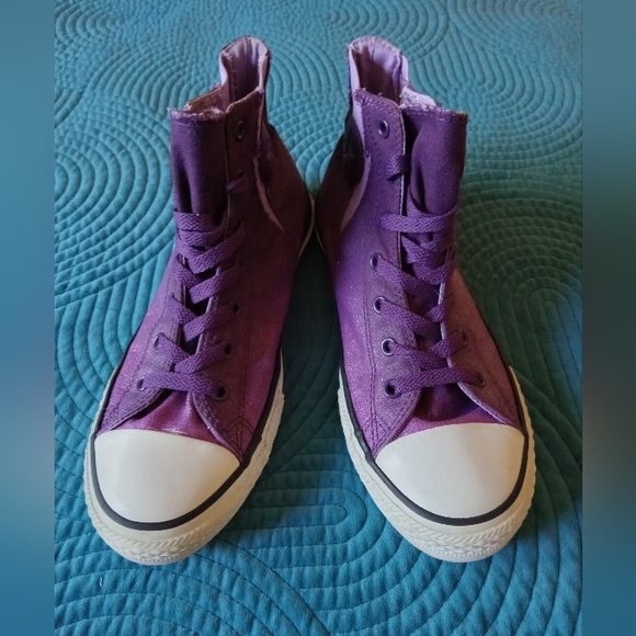 Converse Shoes - Converse All Stars HiTop Purple Glitter Lightning Bolt Women's 8 Men's 6